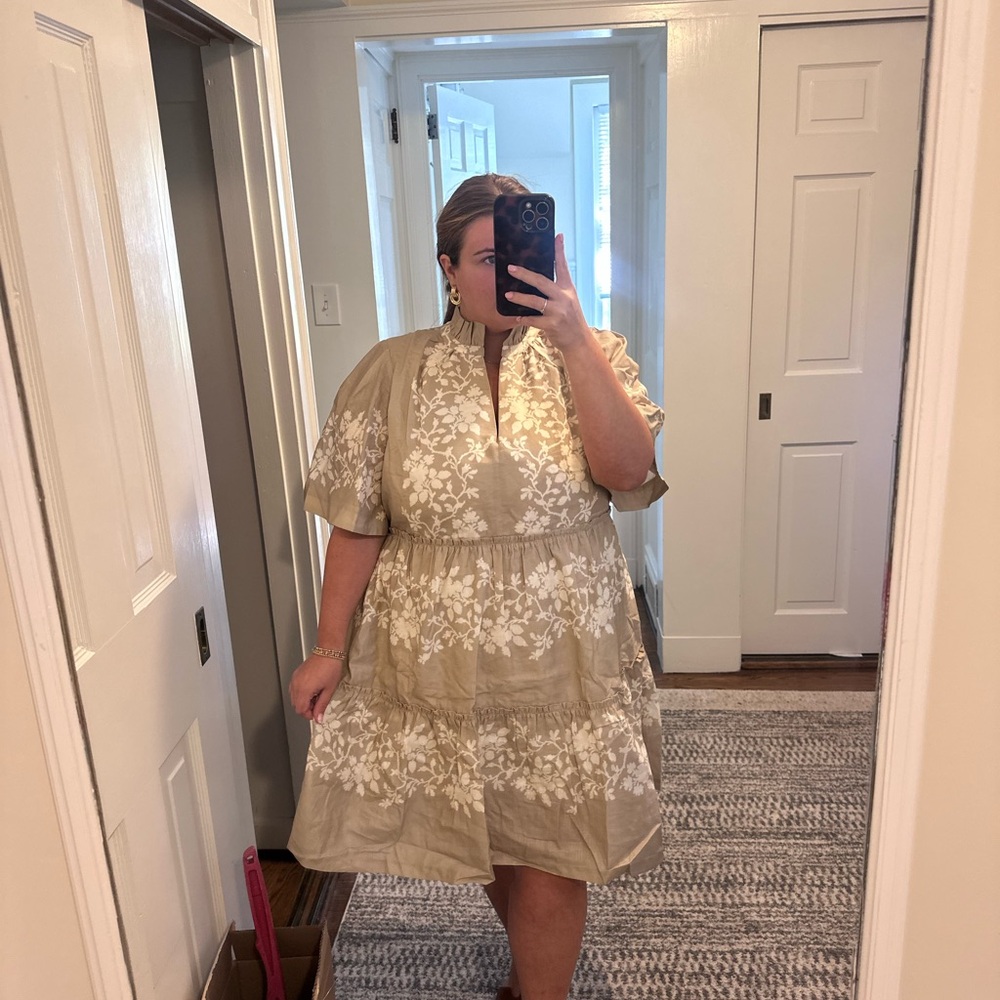 BRAND NEW Tuckernuck Beige Floral Mini Dress